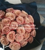 Букет из 27 премиальных роз сорта Каппучино