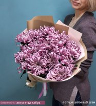 Букет из 19 нежно-розовых хризантем Виенна Пинк